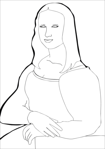 Mona Lisa By Leonardo Da Vince Coloring Page